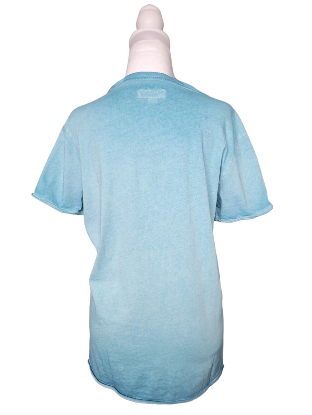 Vintage Y2K Energie Cyber Grunge Light Dusty Blue Graphic Tee Medium - Picture 4 of 9